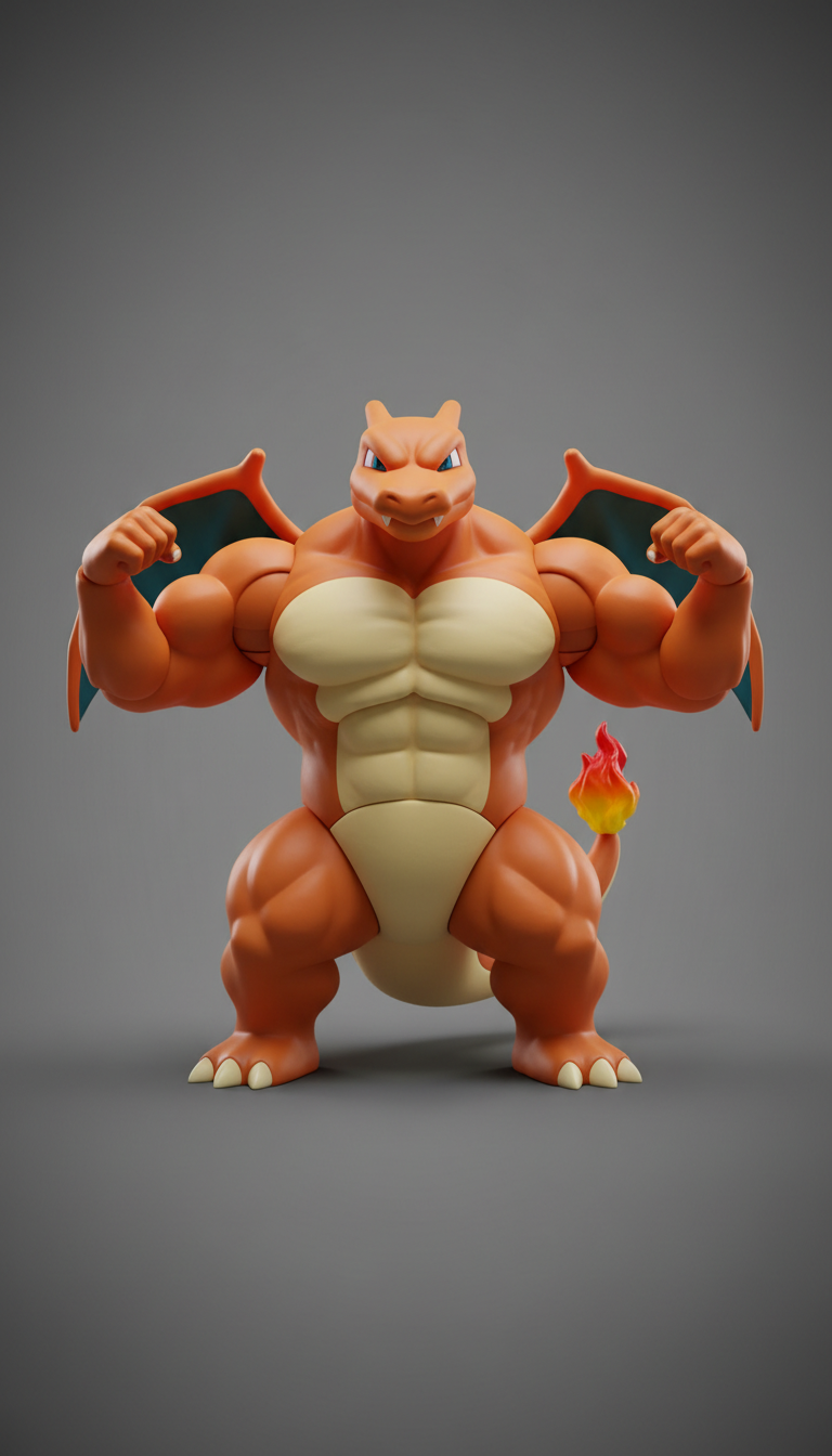 Jacked Charizard humorous gym edition